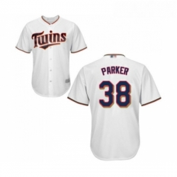 Youth Minnesota Twins 38 Blake Parker Replica White Home Cool Base Baseball Jersey 