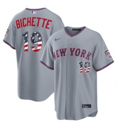 Men New York Mets 19 Bo Bichette Grey USA 250 Fourth of July Home Stitched Baseball Jersey Men New York Mets 19 Bo Bichette Grey USA 250 Fourth of July Home Stitched Baseball Jersey