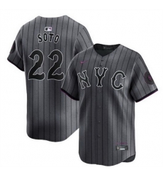 Men New York Mets 22 Juan Soto Graphite 2024 City Connect Limited Stitched Baseball Jersey