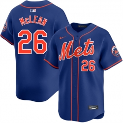 Men New York Mets  26 Nolan McLean 2026 Blue Limited Stitched Baseball Jersey