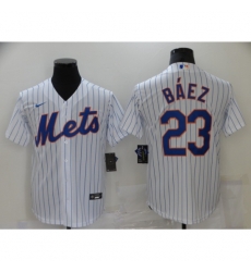 Men Nike New York Mets 23 Keon Broxton White Home Flex Base Authentic Baseball Jersey