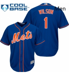 Mens Majestic New York Mets 1 Mookie Wilson Replica Royal Blue Alternate Home Cool Base MLB Jersey