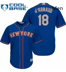 Mens Majestic New York Mets 18 Travis dArnaud Replica Royal Blue Alternate Road Cool Base MLB Jersey