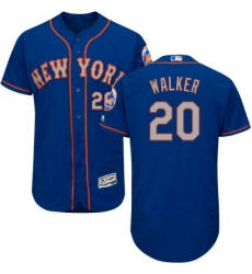 Mens Majestic New York Mets 20 Neil Walker RoyalGray Alternate Flex Base Authentic Collection MLB Jersey