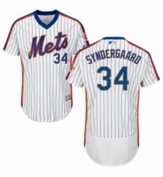 Mens Majestic New York Mets 34 Noah Syndergaard White Alternate Flex Base Authentic Collection MLB Jersey