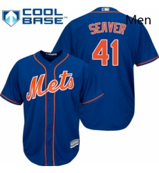 Mens Majestic New York Mets 41 Tom Seaver Replica Royal Blue Alternate Home Cool Base MLB Jersey