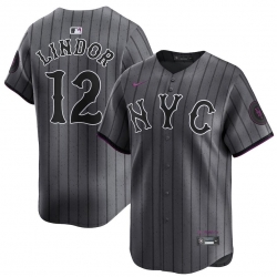 Men's New York Mets #12 Francisco Lindor 2024 Fashion Stitched Baseball Jersey