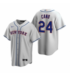 Mens Nike New York Mets 24 Robinson Cano Gray Road Stitched Baseball Jersey