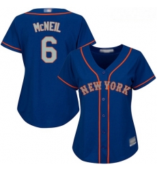 Mets #6 Jeff McNeil Blue 28Grey NO  Alternate Women Stitched Baseball Jersey