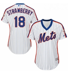 Womens Majestic New York Mets 18 Darryl Strawberry Authentic White Alternate Cool Base MLB Jersey