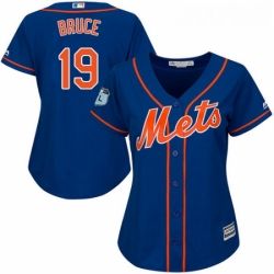 Womens Majestic New York Mets 19 Jay Bruce Authentic Royal Blue Alternate Home Cool Base MLB Jersey 