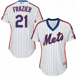 Womens Majestic New York Mets 21 Todd Frazier Replica White Alternate Cool Base MLB Jersey 