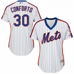 Womens Majestic New York Mets 30 Michael Conforto Authentic White Alternate Cool Base MLB Jersey