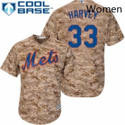 Womens Majestic New York Mets 33 Matt Harvey Replica Camo MLB Jersey