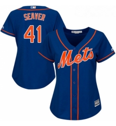 Womens Majestic New York Mets 41 Tom Seaver Authentic Royal Blue Alternate Home Cool Base MLB Jersey