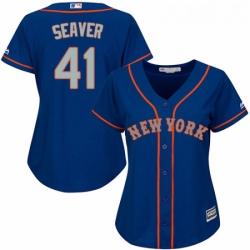 Womens Majestic New York Mets 41 Tom Seaver Authentic Royal Blue Alternate Road Cool Base MLB Jersey