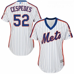 Womens Majestic New York Mets 52 Yoenis Cespedes Replica White Alternate Cool Base MLB Jersey