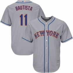 Youth Majestic New York Mets 11 Jose Bautista Authentic Grey Road Cool Base MLB Jersey  Youth Majestic New York Mets 11 Jose Bautista Authentic Grey Road Cool Base MLB Jersey