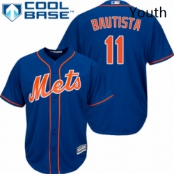 Youth Majestic New York Mets 11 Jose Bautista Authentic Royal Blue Alternate Home Cool Base MLB Jersey  Youth Majestic New York Mets 11 Jose Bautista Authentic Royal Blue Alternate Home Cool Base MLB Jersey