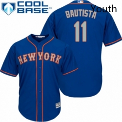 Youth Majestic New York Mets 11 Jose Bautista Authentic Royal Blue Alternate Road Cool Base MLB Jersey  Youth Majestic New York Mets 11 Jose Bautista Authentic Royal Blue Alternate Road Cool Base MLB Jersey