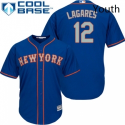 Youth Majestic New York Mets 12 Juan Lagares Replica Royal Blue Alternate Road Cool Base MLB Jersey Youth Majestic New York Mets 12 Juan Lagares Replica Royal Blue Alternate Road Cool Base MLB Jersey