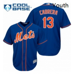 Youth Majestic New York Mets 13 Asdrubal Cabrera Replica Royal Blue Alternate Home Cool Base MLB Jersey Youth Majestic New York Mets 13 Asdrubal Cabrera Replica Royal Blue Alternate Home Cool Base MLB Jersey