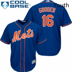 Youth Majestic New York Mets 16 Dwight Gooden Replica Royal Blue Alternate Home Cool Base MLB Jersey Youth Majestic New York Mets 16 Dwight Gooden Replica Royal Blue Alternate Home Cool Base MLB Jersey