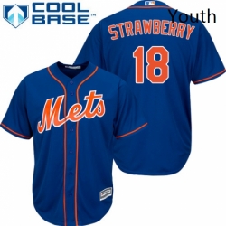 Youth Majestic New York Mets 18 Darryl Strawberry Authentic Royal Blue Alternate Home Cool Base MLB Jersey Youth Majestic New York Mets 18 Darryl Strawberry Authentic Royal Blue Alternate Home Cool Base MLB Jersey
