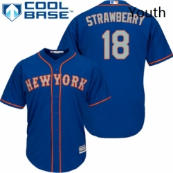 Youth Majestic New York Mets 18 Darryl Strawberry Replica Royal Blue Alternate Road Cool Base MLB Jersey Youth Majestic New York Mets 18 Darryl Strawberry Replica Royal Blue Alternate Road Cool Base MLB Jersey