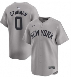 Men New York Yankees 0 Marcus Stroman Grey Cool Base Stitched Baseball Jersey