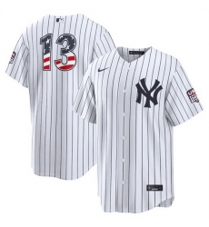Men New York Yankees  13 Jazz Chisholm Jr White 2026 USA 250 Fourth of July Home Stadium Stitched Baseball Jersey