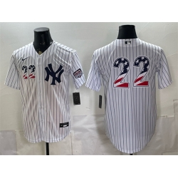 Men New York Yankees  22 Ben Rice White 2026 USA 250 Fourth of July Home Stadium Stitched Baseball Jersey