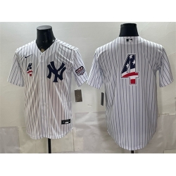 Men New York Yankees  4 Lou Gehrig White 2026 USA 250 Fourth of July Home Stadium Stitched Baseball Jersey
