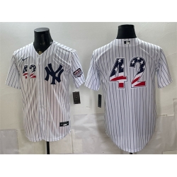 Men New York Yankees  42 Jackie Robinson White 2026 USA 250 Fourth of July Home Stadium Stitched Baseball Jersey