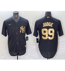 Men New York Yankees 99 Aaron Judge Black Cool Base Stitched Baseball Jersey