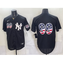 Men New York Yankees  99 Aaron Judge Black USA 250 Fourth of July Stitched Baseball Jersey