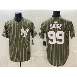 Men New York Yankees  99 Aaron Judge Olive 2026 Armed Forces Day Salute To Service Stitched Baseball Jersey