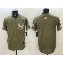 Men New York Yankees Blank Olive 2026 Armed Forces Day Stitched Baseball Jersey