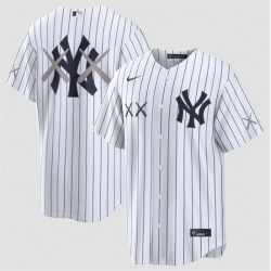 Men New York Yankees x KAWS White Stadium Stitched Baseball Jersey