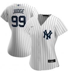 New York Yankees 99 Aaron Judge Nike Women Home 2020 MLB Player Name Jersey White