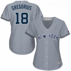 Womens Majestic New York Yankees 18 Didi Gregorius Replica Grey Road MLB Jersey Womens Majestic New York Yankees 18 Didi Gregorius Replica Grey Road MLB Jersey