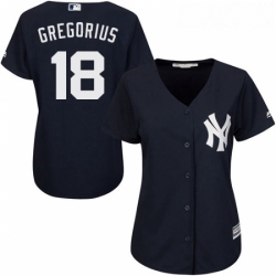 Womens Majestic New York Yankees 18 Didi Gregorius Replica Navy Blue Alternate MLB Jersey Womens Majestic New York Yankees 18 Didi Gregorius Replica Navy Blue Alternate MLB Jersey