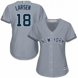 Womens Majestic New York Yankees 18 Don Larsen Replica Grey Road MLB Jersey Womens Majestic New York Yankees 18 Don Larsen Replica Grey Road MLB Jersey