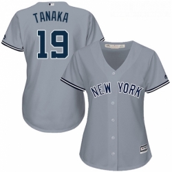 Womens Majestic New York Yankees 19 Masahiro Tanaka Authentic Grey Road MLB Jersey Womens Majestic New York Yankees 19 Masahiro Tanaka Authentic Grey Road MLB Jersey