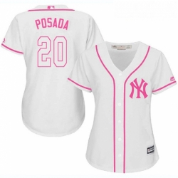 Womens Majestic New York Yankees 20 Jorge Posada Authentic White Fashion Cool Base MLB Jersey Womens Majestic New York Yankees 20 Jorge Posada Authentic White Fashion Cool Base MLB Jersey