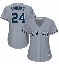 Womens Majestic New York Yankees 24 Gary Sanchez Authentic Grey Road MLB Jersey