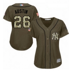 Womens Majestic New York Yankees 26 Tyler Austin Authentic Green Salute to Service MLB Jersey  Womens Majestic New York Yankees 26 Tyler Austin Authentic Green Salute to Service MLB Jersey