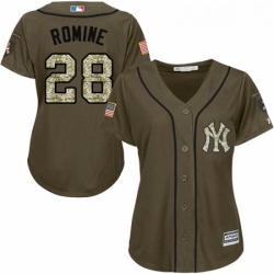 Womens Majestic New York Yankees 28 Austin Romine Authentic Green Salute to Service MLB Jersey Womens Majestic New York Yankees 28 Austin Romine Authentic Green Salute to Service MLB Jersey