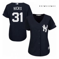 Womens Majestic New York Yankees 31 Aaron Hicks Replica Navy Blue Alternate MLB Jersey Womens Majestic New York Yankees 31 Aaron Hicks Replica Navy Blue Alternate MLB Jersey