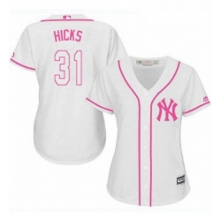 Womens Majestic New York Yankees 31 Aaron Hicks Replica White Fashion Cool Base MLB Jersey Womens Majestic New York Yankees 31 Aaron Hicks Replica White Fashion Cool Base MLB Jersey